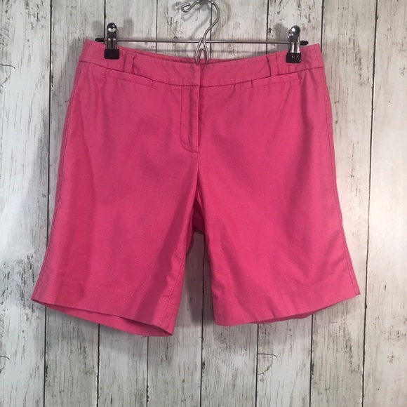 J.CREW Womens 8” Pink Chino Low-Fit Flat Front Shorts 4 - Picture 1 of 9